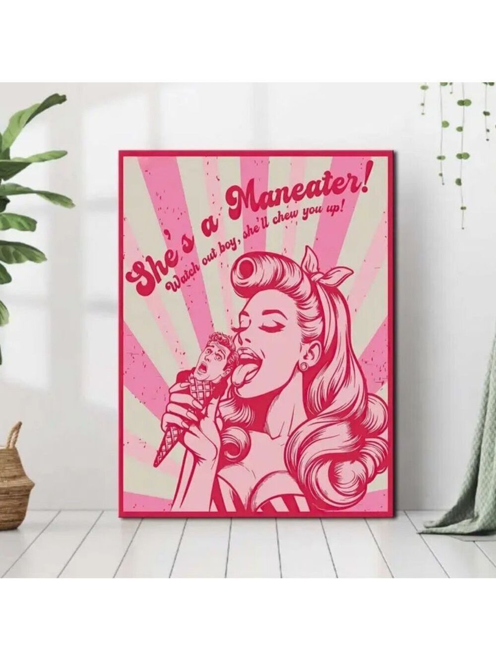 Maneater Canvas Vibrant Bold Unframed Print - Picture 3 of 6